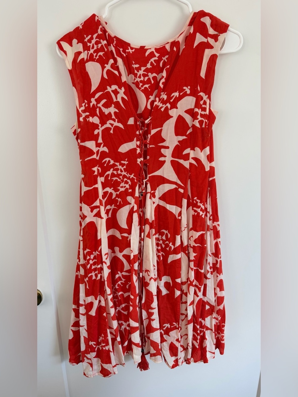 Maeve for Anthropologie orange and white bird print dress sz XS - Picture 4 of 7